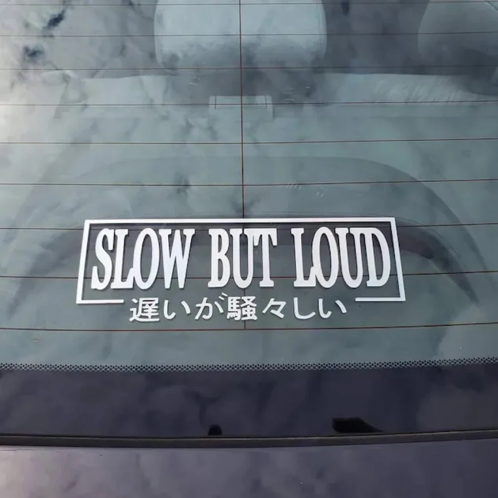 Медленный, но громкий JDM автомобильные наклейки бампер Windows Shield, виниловые высекальные наклейки, декоративные части для настройки