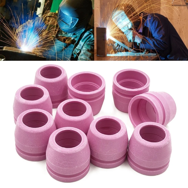 

10Pcs Plasma Cutters Torch Consumables Nozzle Ceramic Shielding Cups 50-60A Replacement for SG55 AG-60 WSD-60 Torch