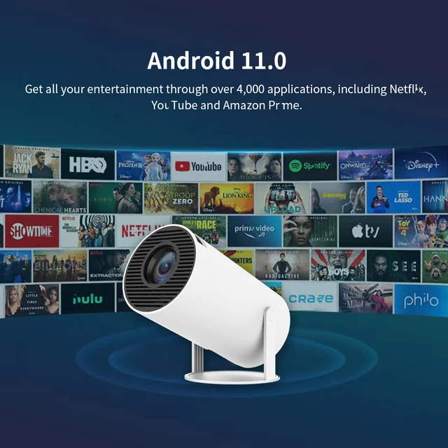 Salange HY300 Smart Projector Android 11.0 MINI Portable 5G WIFI Home Cinema 720P for SAMSUNG Apple Outdoor 1080P 4K Movie HDMI 3