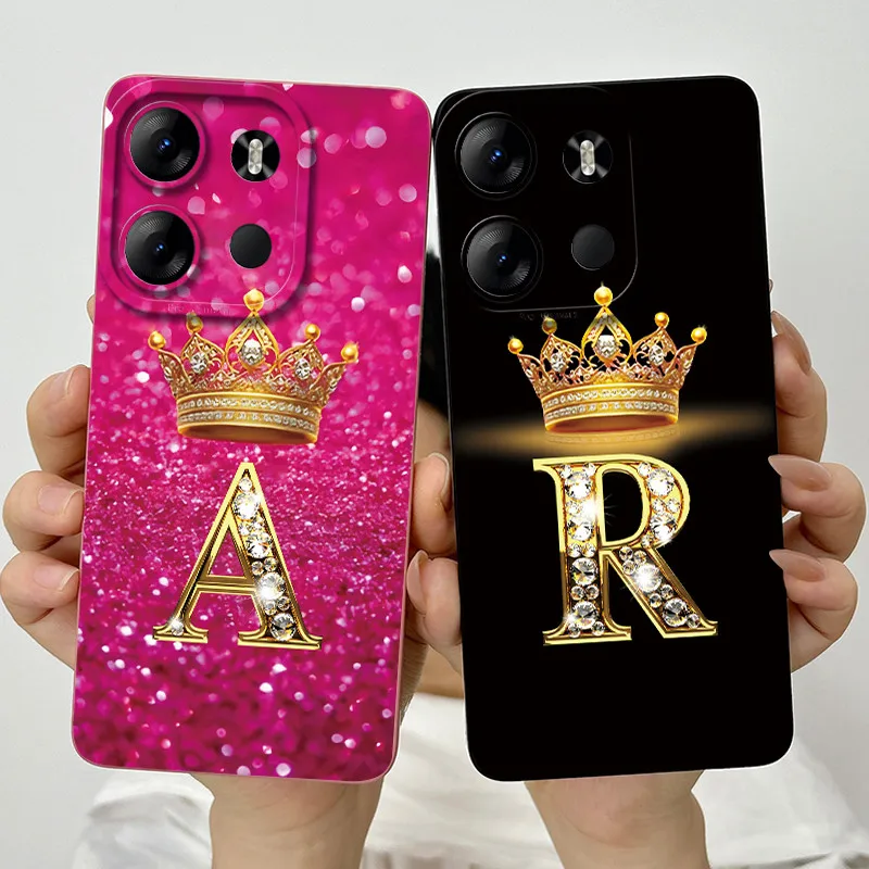 Crown Letter Soft Liquid Silicone Phone Case - Enhanced Grip Bumper Cover