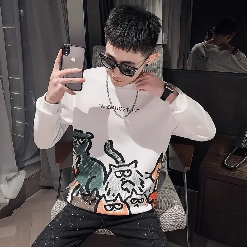 thumbnail image 1 of Sudaderas Punk New Rock Tops para hombres Hip Hop Camisetas masculinas Camisetas divertidas Tendencias de moda 2024 Poliéster Harajuku A Ropa, 1 of 4