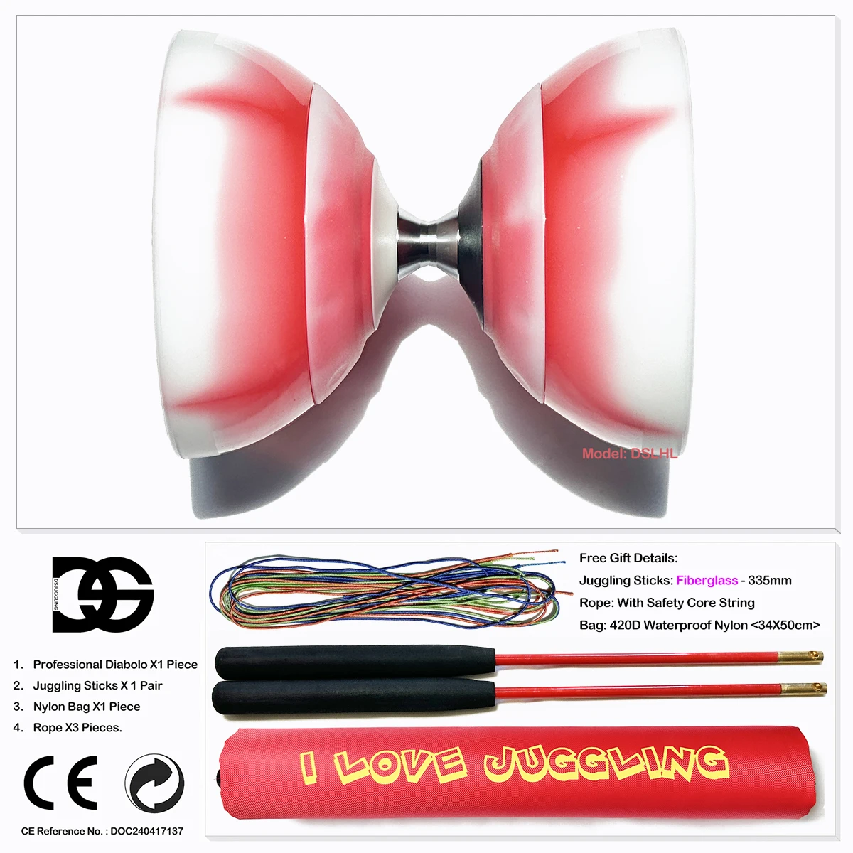 3 Bearings Yoyo Toys Professional Diabolos Set Packaging Rope Bag Chinese Flame-III yoyo ball yoyo string diabolo toy