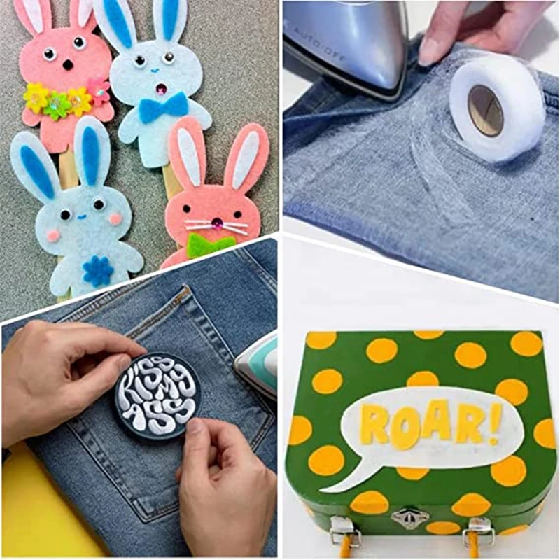 Adhesive Interlining Fabric 64 Meters Black White Double-sided Iron on Hem Tape Interlining Web DIY Sewing Accessories