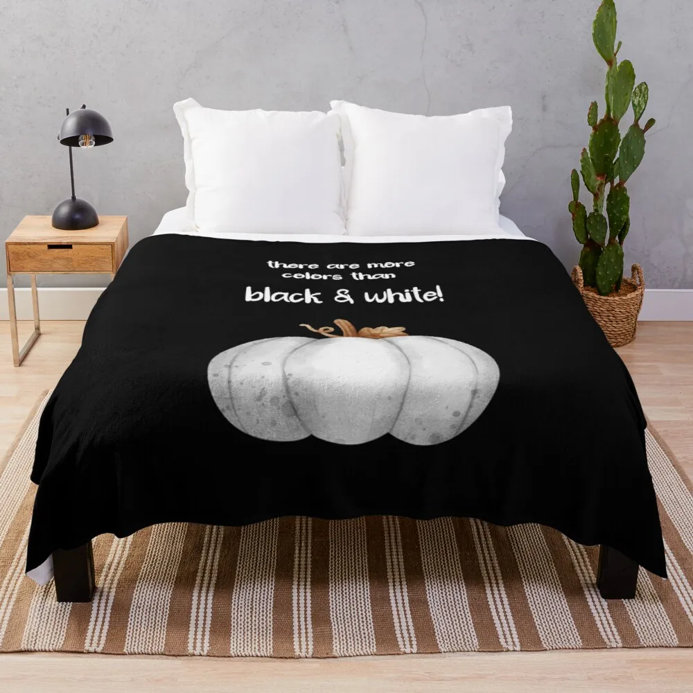 

There are more colors than black and white- Happy Thanksgiving Throw Blanket Giant Sofa Blanket