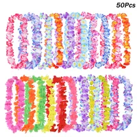 10/20/50pcs couronne de fleurs hawaïennes collier été Tropical fête d'anniversaire décoration Luau mariage fleur artificielle guirlande Lei 1