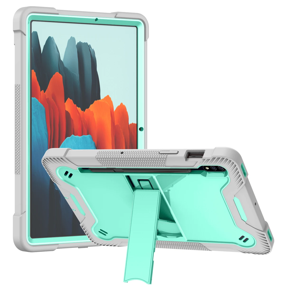 Armor Case For Samsung A 10.1 A8 10.5 Galaxy Tab S7 S8 plus 12.4 11 s6 Heavy Duty Silicone Stand Shock Proof_voghion.com