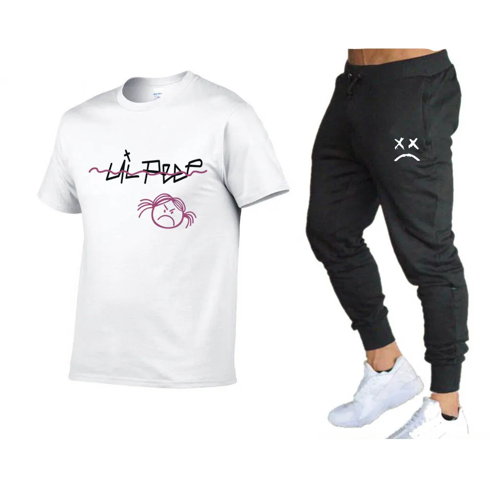 2024Hot-Selling Zomer T-shirt Broek Lilp Casual Brand Fitness Jogger Broek T-shirt Hip Hop Mode Mannen trainingspakken Nieuwe