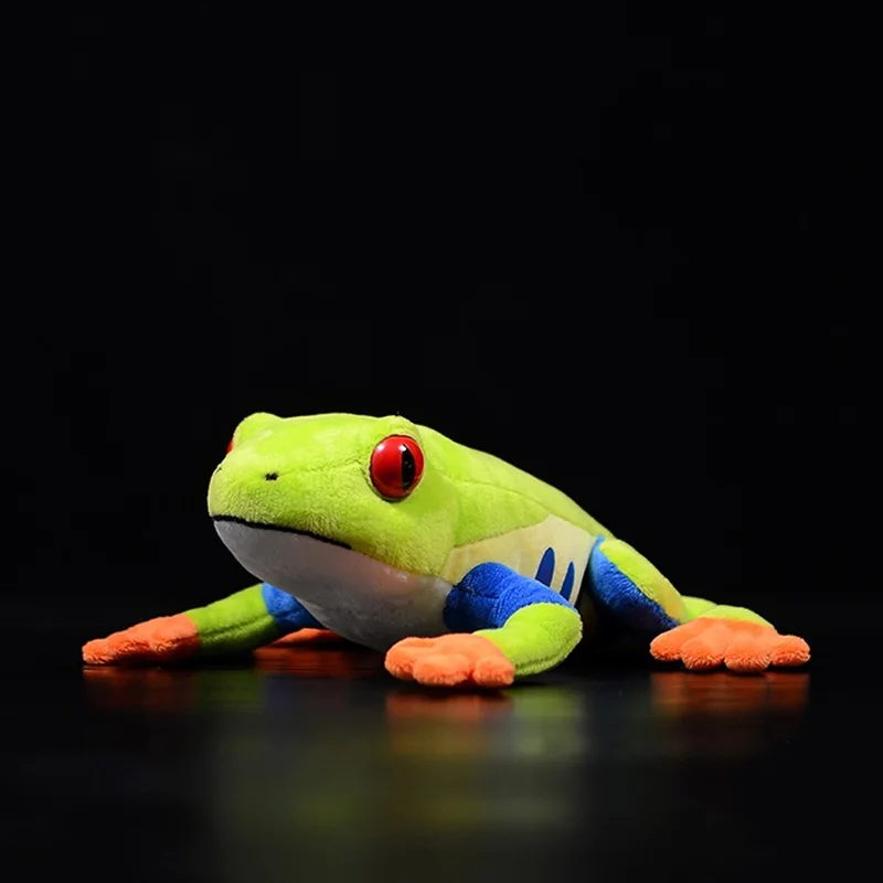 

22cm Long Soft Red-eyed Tree Frog Plush Toy Lifelike Tropical Rainforest Hylidae Frog Stuffed Animals Toys Kids Gifts