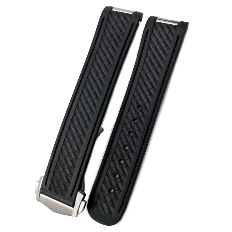 SCHIK For Omega Seamaster AQUA TERRA AT150 8900 Watch Strap Tools Deployment Clasp 20mm Rubber Silicone Watchbands