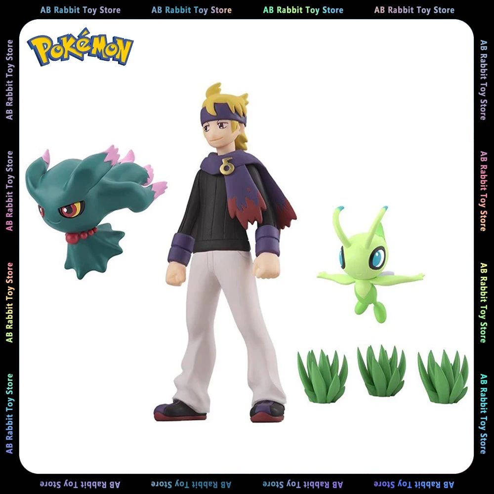 

Original Bandai Pokemon Anime Figures Morty Celebi Misdreavus Action Figurine Scale World Johto Region Figure PVC Model Doll Toy