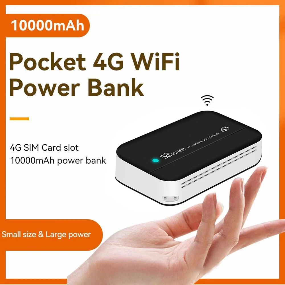 

4G LTE Portable Charger Wifi 10000mAh Wireless Router Charger PW100 Mobile Power Bank Pocket WiFi Mini for Outdoor Trip Internet