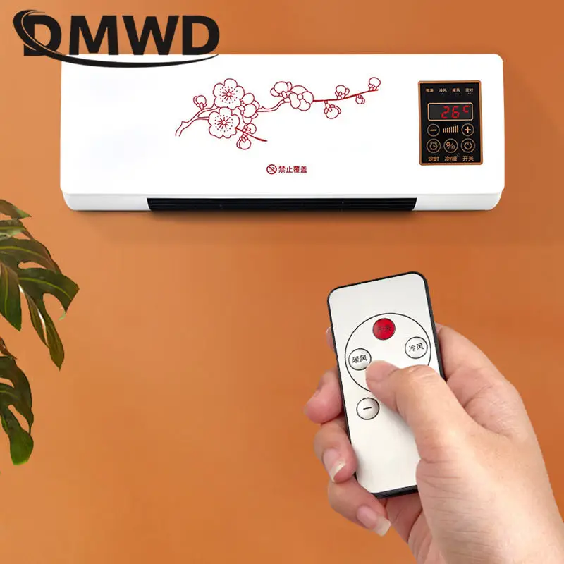 Thermostatic Air Warmer Desktop Wall-mounted Dual-purpose Fan Touch Panel Remote Control Heating Machine Natural Hot Wind Adjust 6