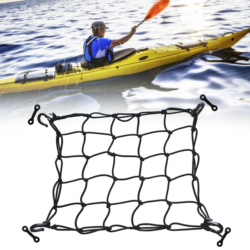 Kayak Deck Cargo Net Kayak Cargo Bungee Net Bungee Nets Kits Sets for  Outdoor Dinghies Kayaking Accessories