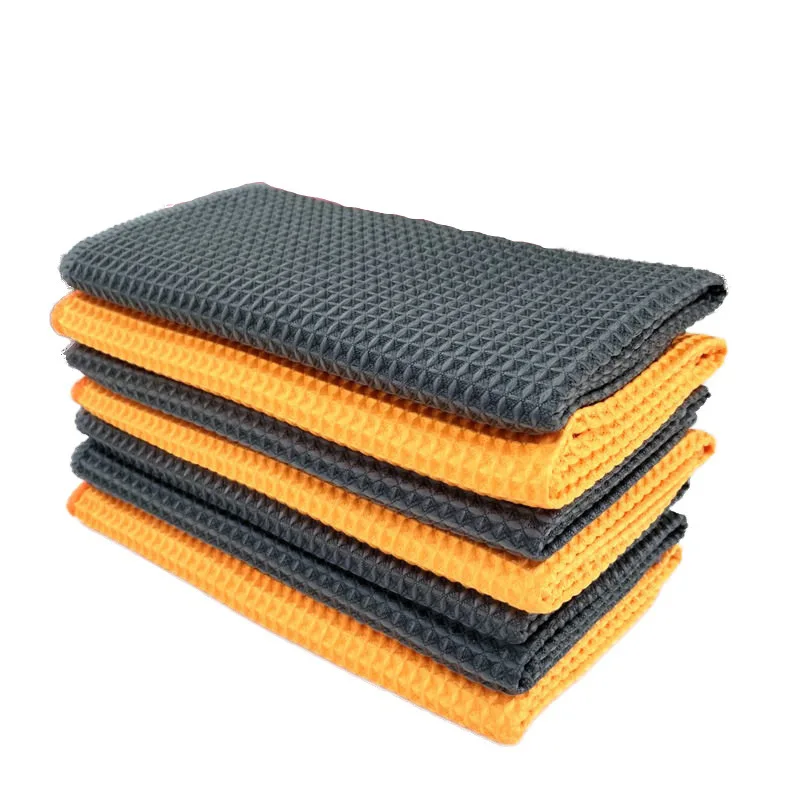 

2 Pcs/Lot Car Wash Towel Glass Cleaning Water Drying Microfiber Detailing Waffle Weave Window Clean with 40*40cm