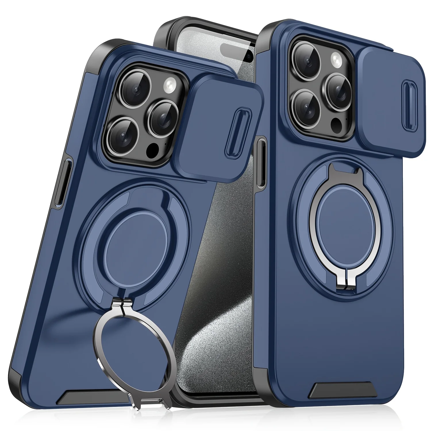 Premium Heavy Duty Magnetic Armor Case with Slide Camera Protection