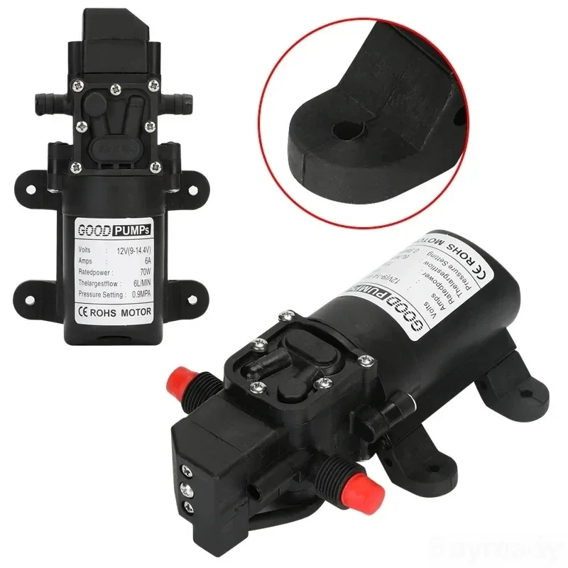 1pcs Self Priming Pumps High Pressure Automatic Flow Switch 6L/Min AUTO Diaphragm Water Pump DC 12V 130PSI Small Agricultural liquid transfer pump,submersible booster pump,water pressure switch