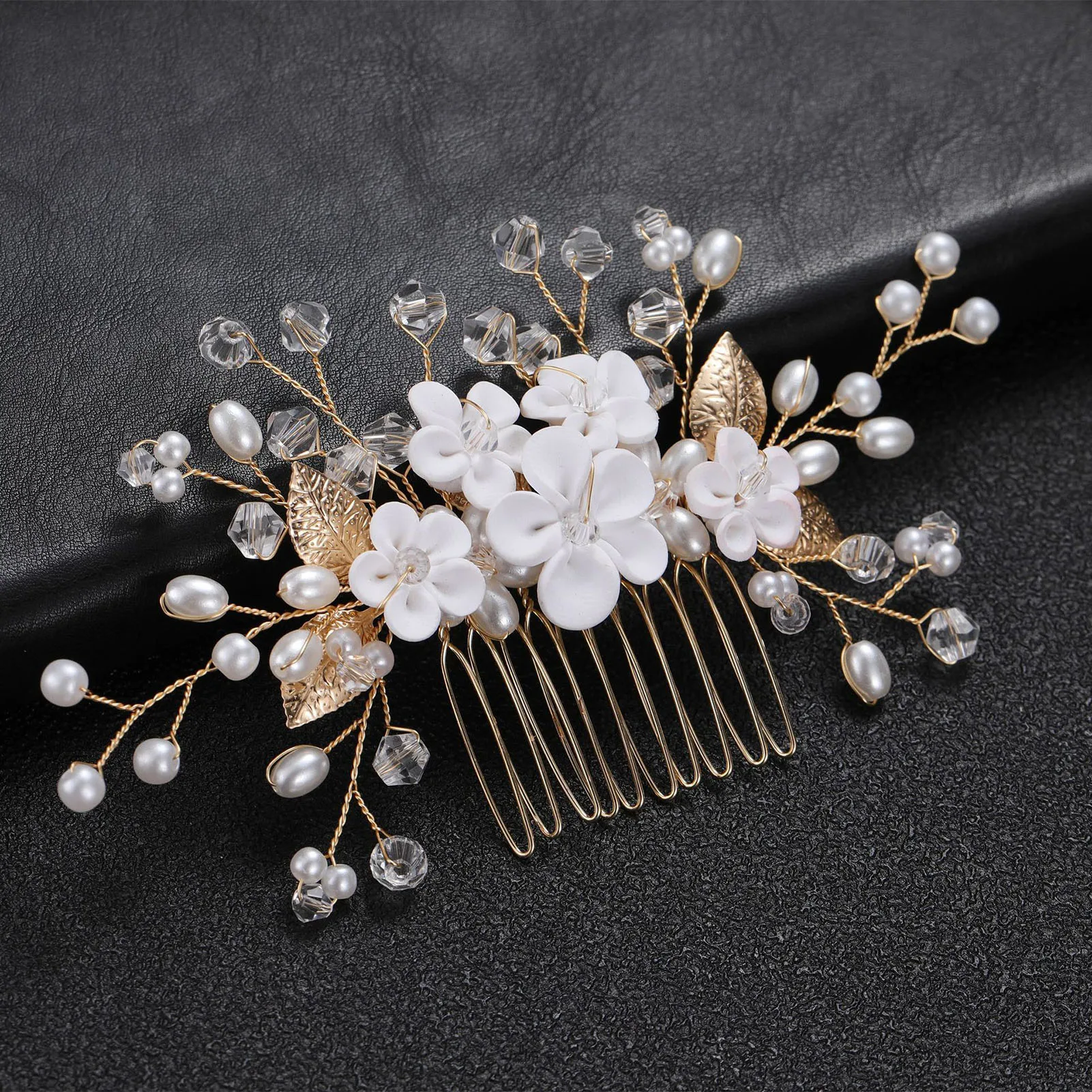 Woman's Pearl Hair Comb Headpiece Chinese Style Hair Styling Tool Accessories for Birthday Stage Party Hairstyle Making