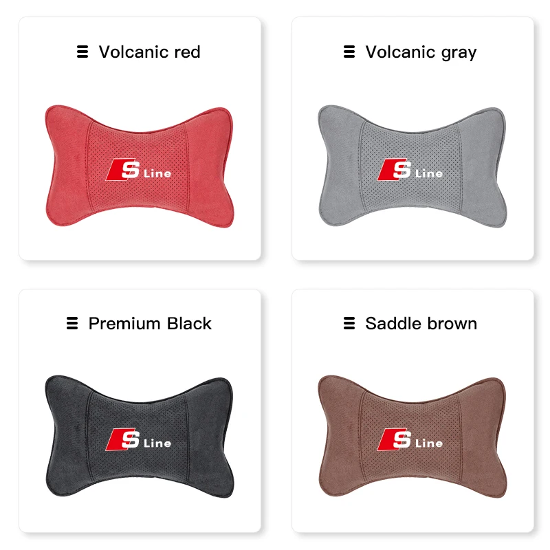 Car Neck Pillow 1Pcs Car Seat Headrest Auto Neck Spine Protection Pillow Audi Sline A3 A4 A6 A5 Q5 A1 Q7 Q3 Q2 Q8 A7 A8 TT S1 SQ5