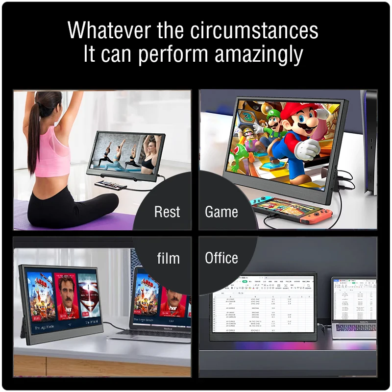 Anmite 10.5-Inch Portable Monitor 1280P HDR 15:10 Low Blue Light For XBox PS4 / 5 Switch Cell Phone PC Loptop Extension 4