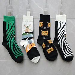 Japanese Korean Style Harajuku Socks Women Combed Cotton Boneless Crew AB Socks Men Street Fashion Trend Sports Couple Socks