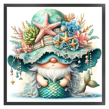 Fil de coton écologique à broder complet 11CT, Kit de point de croix Gnome imprimé, Art 1