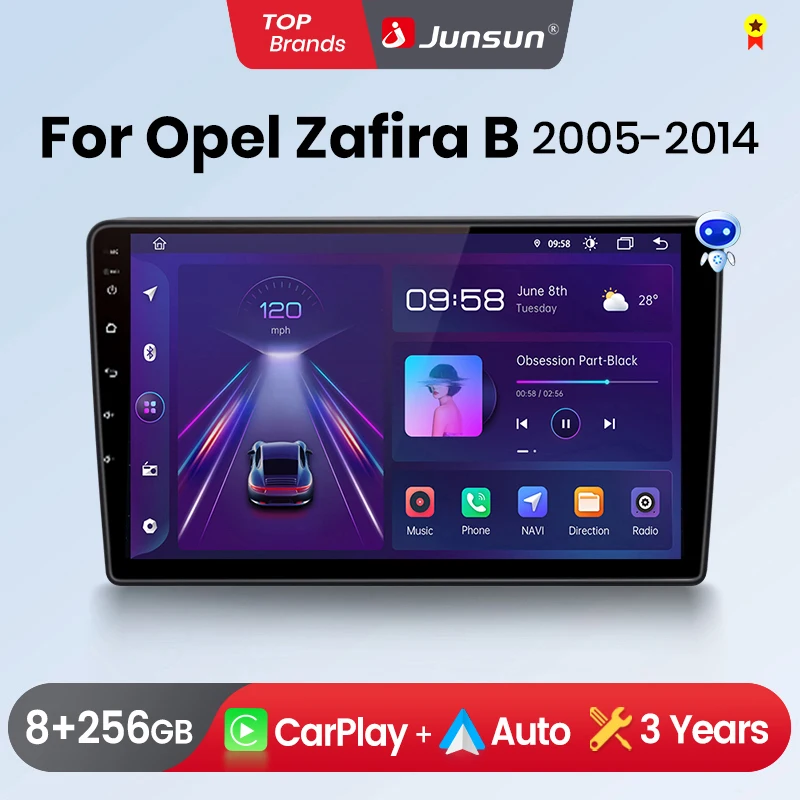 Junsun CarPlay Android Auto Car Radio for Opel Zafira B Astra H GPS Intelligent Systems Multimedia Autoradio