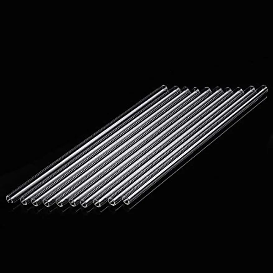 8 inch long premium borocilicate glass tubes 10 mm OD 2 mm ID wall 5/10/20Pcs hookah accessories