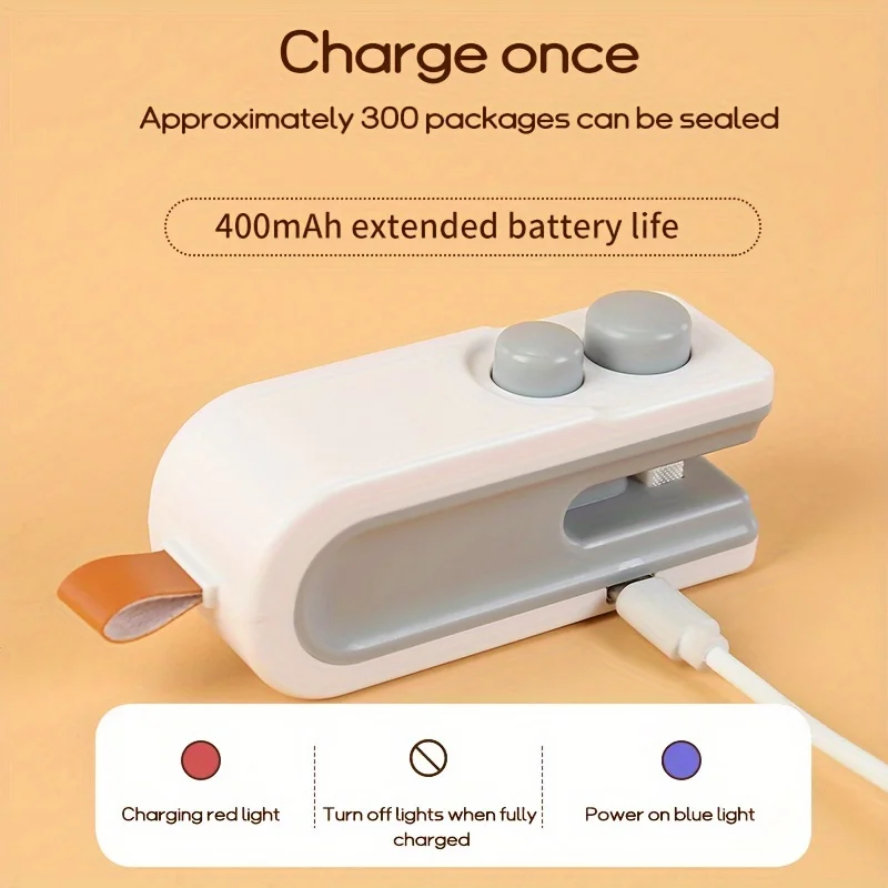 Electric Heat Bag Sealing Machine USB Charging magnetic attraction 2in1 Seal Cutting Handheld Plastic Bag Heat Sealer 2026 5