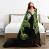 Stoned Leaf Weed Smoking Cartoon Blanket Soft Warm Flannel Throw Blanket Bedding for Bed Living room Travel Home Couch 6