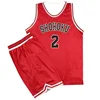 2PCS Red Wearable Basketball Jersey Sets Unisex Short Summer Casual Sports Sleeveless Jersey Hisashi Mitsui Shirts Uniforms 2