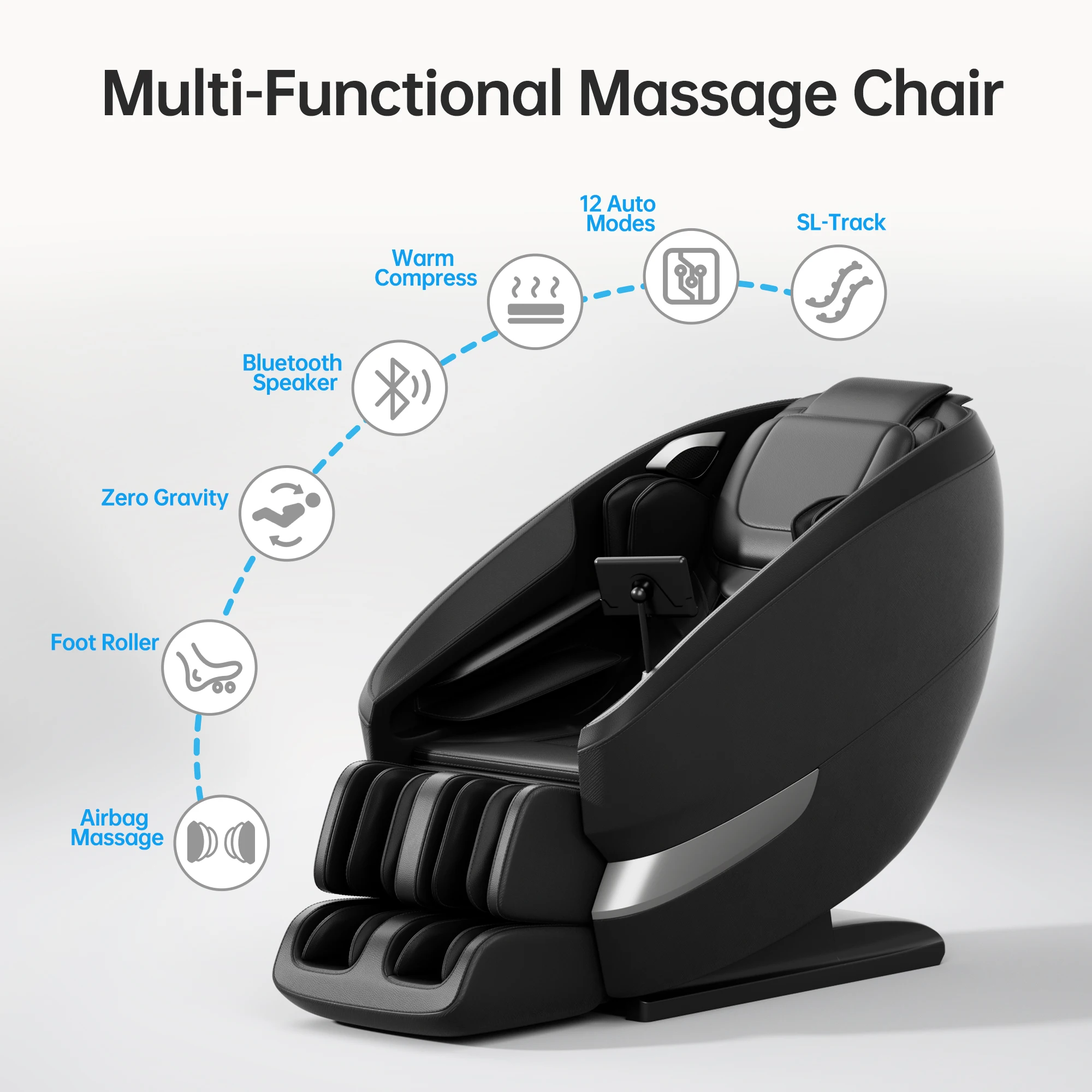 1 Year Warranty USA Local Delivery  4D Airbag Zero Gravity full body Massage Chair Home 3D Foot Roller Shiatsu Office Chair 5