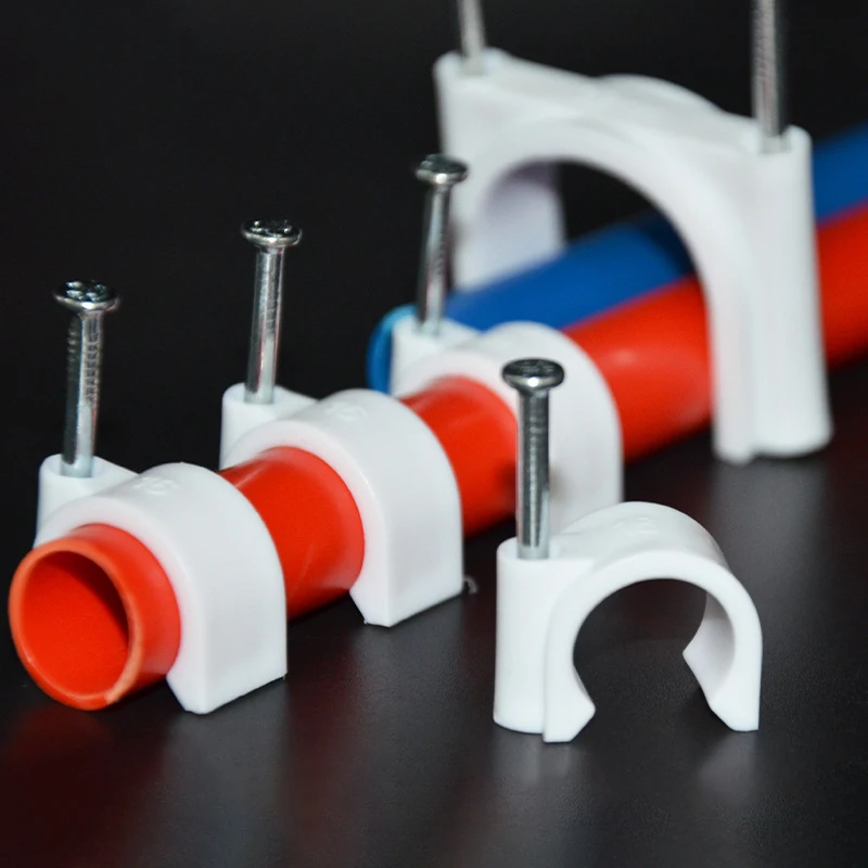 원형 케이블 클립, C자형 스틸 네일 와이어 클램프, PVC 파이프 클램프, 라..