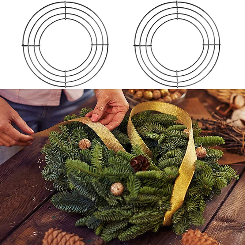 5 Cornici R Tonde Per Ghirlande 30,5 Cm In Verde Con 20m Di Filo Metallico - Base Fai Da Te Per Decorazioni Natalizie E Pasquali - 5