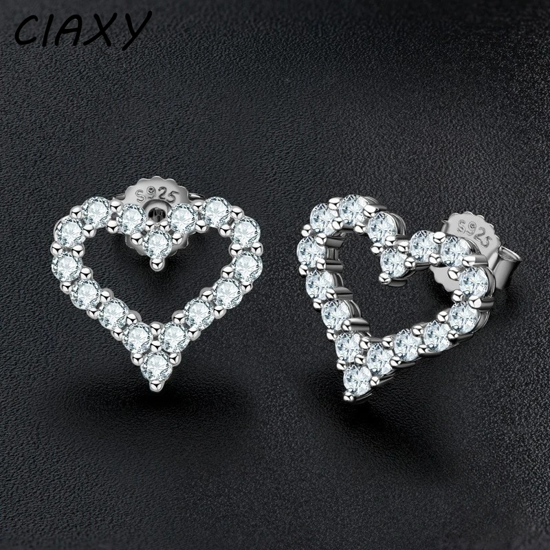 2023 neue Herz Form Stud Ohrringe für Frauen Charme Liebe Ins Hohl Mom Zirkon Koreanische Ohrring Bestie Geburtstag Luxus Schmuck Geschenk
