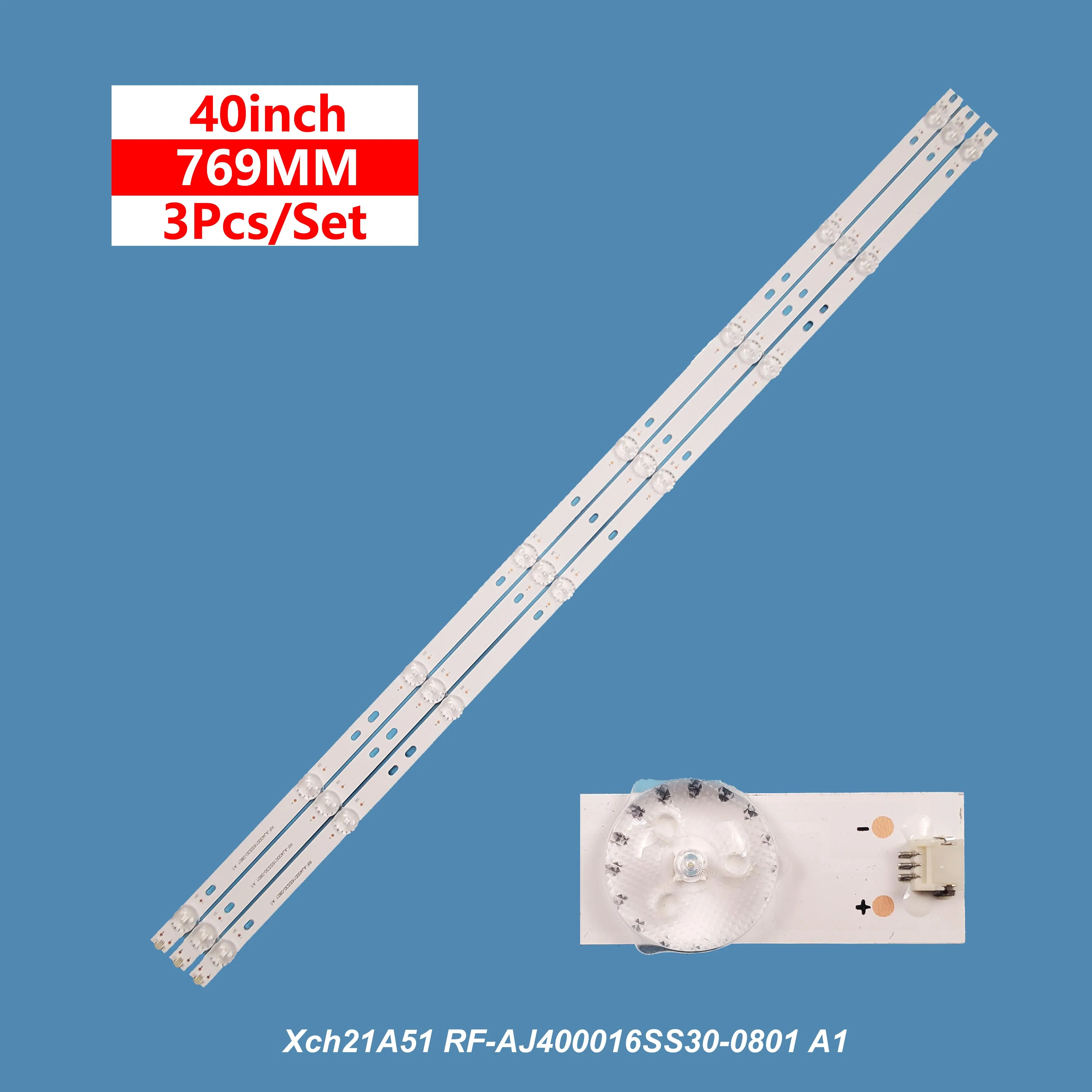 TV LED strip RF-AJ400016SS30-0801 A1 for 40inch TV 40BJ5EA 8Led 3pcs/set AJ400016SS30