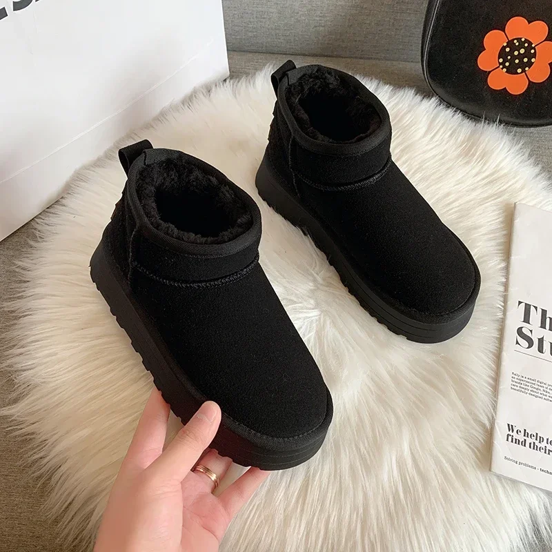 2023 Winter New Snow Boots Women's Short Tube Plush Thickened Warm Non Slip Leisure and Comfortable Women Cotton Boots