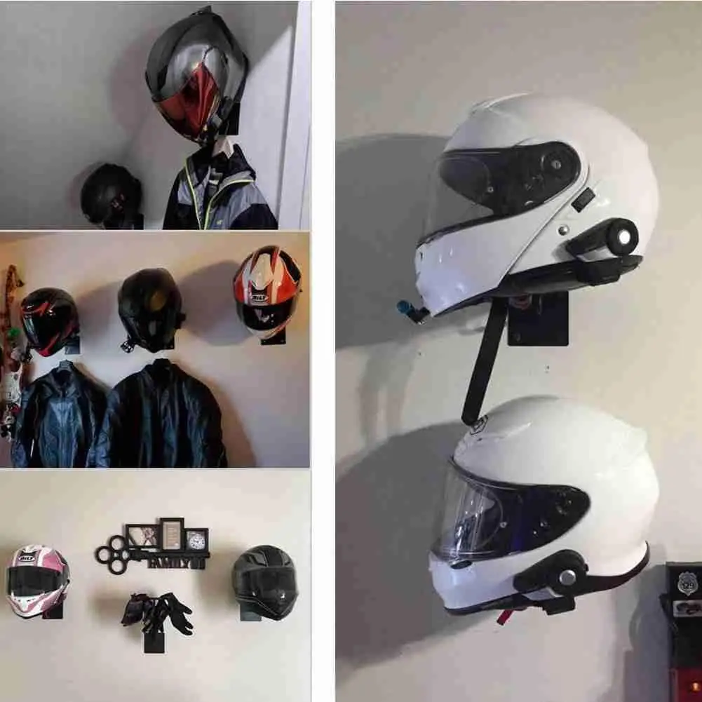 

1PC Steel Motorcycle Accessories Helmet Holder Hanger Rack Wall Mounted Hook for Coats Hats Caps Helmet Rack Black