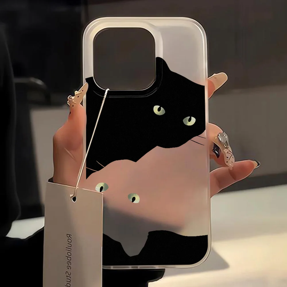 Adorable Black Cat Soft Matte Silicone Phone Case Cover