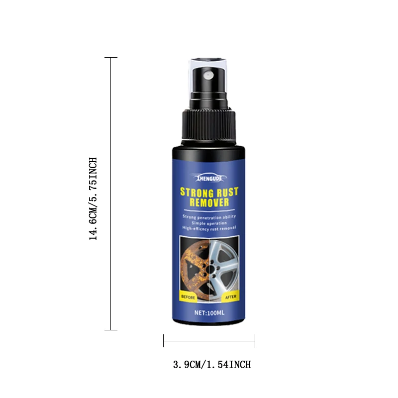 Metal Rust Remover and Protective Spray General Motors Iron Removal Conversion Suitable for Car Parts Tires Rims Doors Etc.