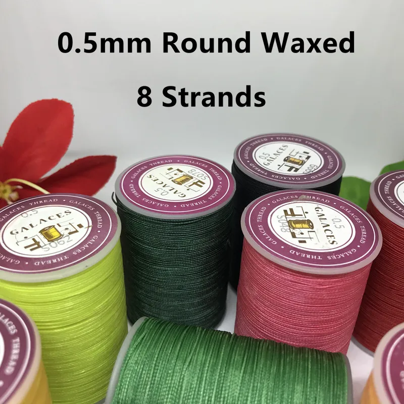 GALACES YL050 Luxury 8strandss 120m 0.5mm Round Twist Waxed Thread for  Leather Sewing leather stitching string