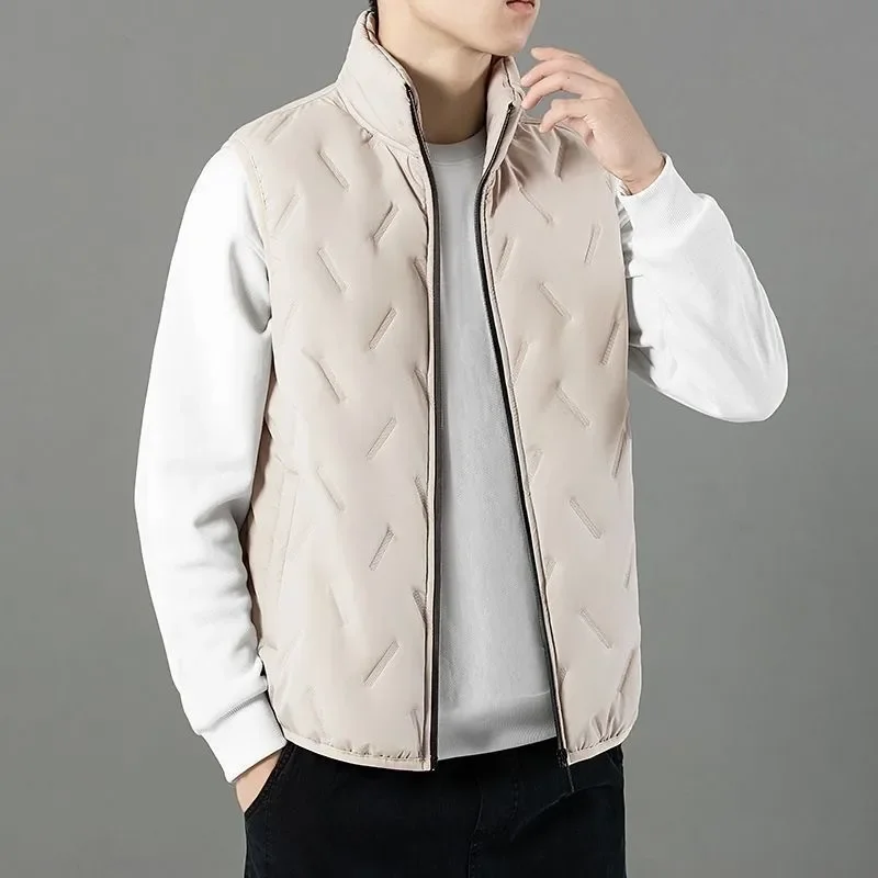 Winter Golf Jackets Vest For Men Down Cotton Fur Windproof Warm Golf Wear Waistcoat Men's New Fashion Loose Jacket Coats