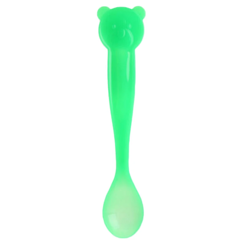 Temperature Sensing Spoon 3 Colors for Kids Boys Girls Silicone Feeding Baby Spoons Baby care set baby feeding spoon