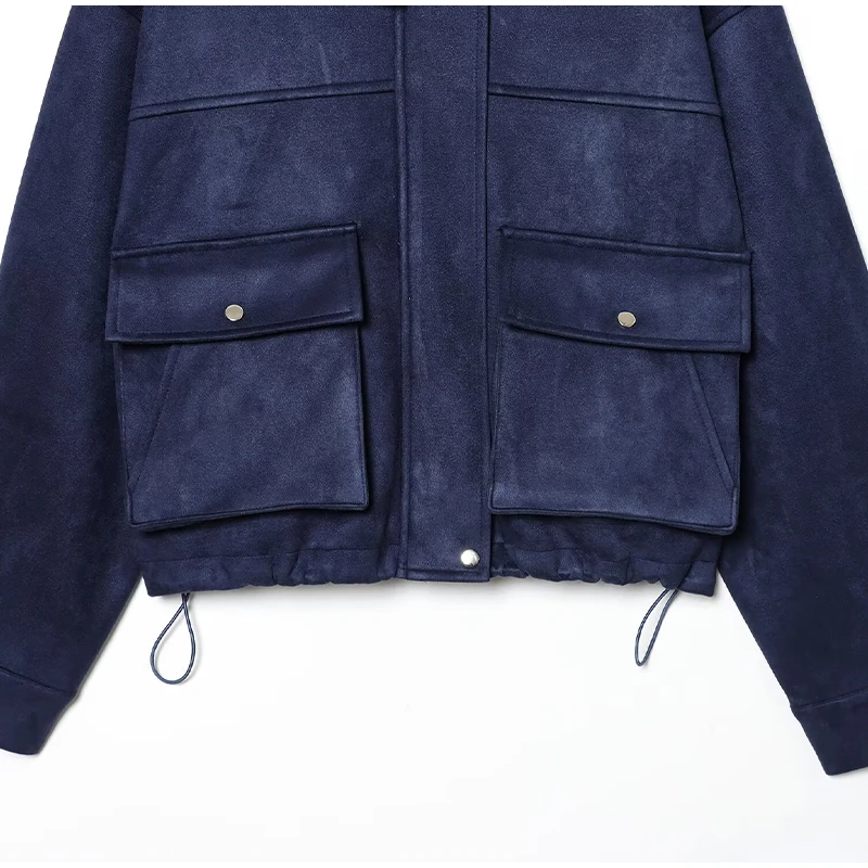 Elegante drehen-unten Kragen Abgeschnitten Jacken Mantel Lange Ärmel Zweireiher Kurze Oberbekleidung Herbst Chic Büro Weibliche Streetwear – Detail 11