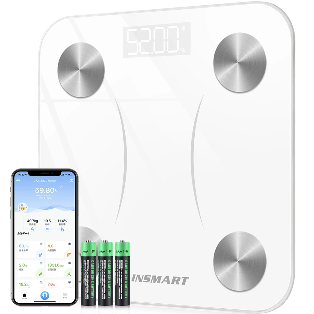 INSMART Smart Body Fat Weight Scales Bioimpedance Scale Digital