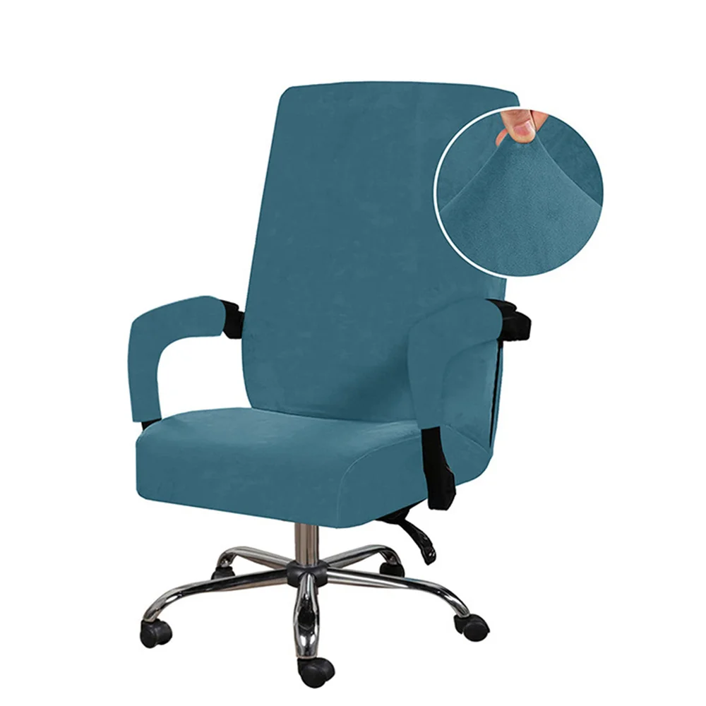 

Winter Velvet Office Armchair Cover Computer Stretch Anti-dirty Chair Cover Thickened Rotating Chair Case funda silla escritorio