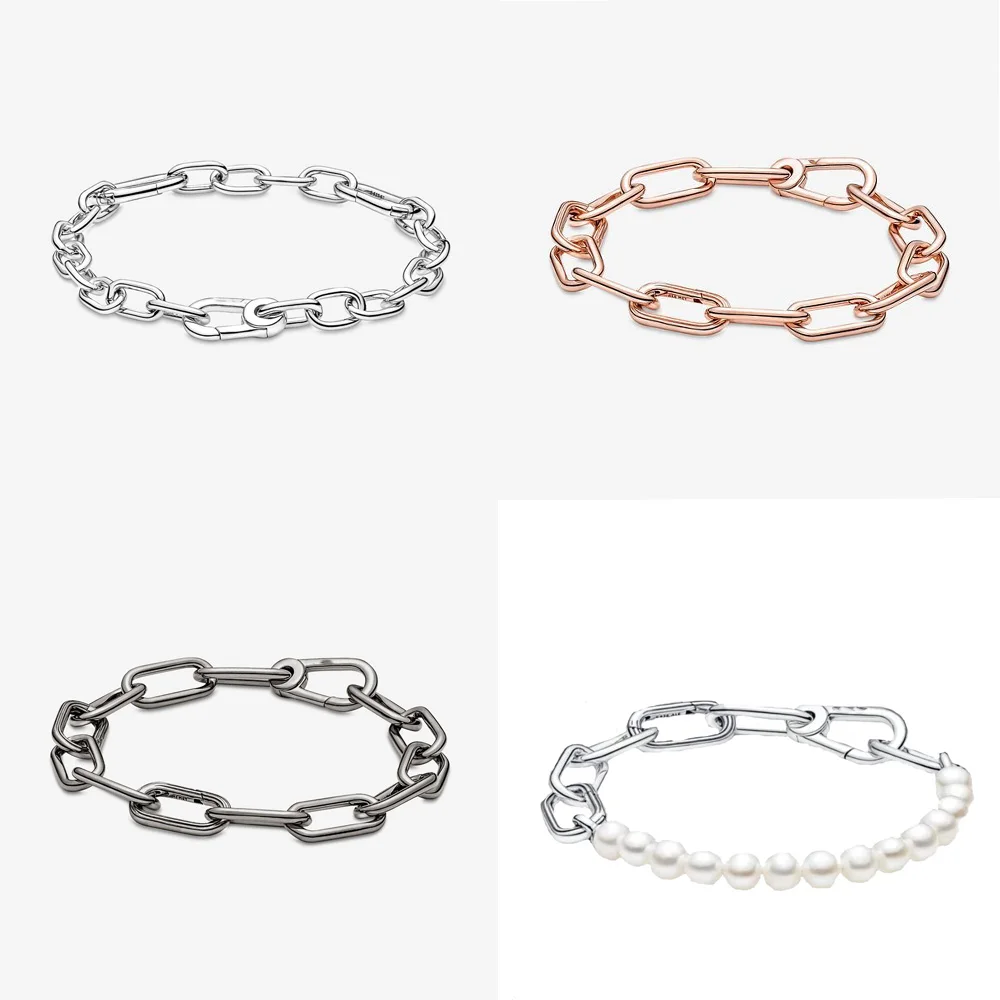 

New Fashion Pearl Chain Bracelet fit for Original Tiny Charms Hoop Link Chain Bracelets for Women Accessories Jewelry