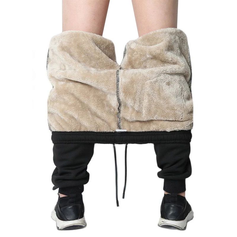Men's Winter Pants Outside Warm Joggers Thicken Men Sweatpants Heavyweight Streetwear Fleece Trousers Men Pant
