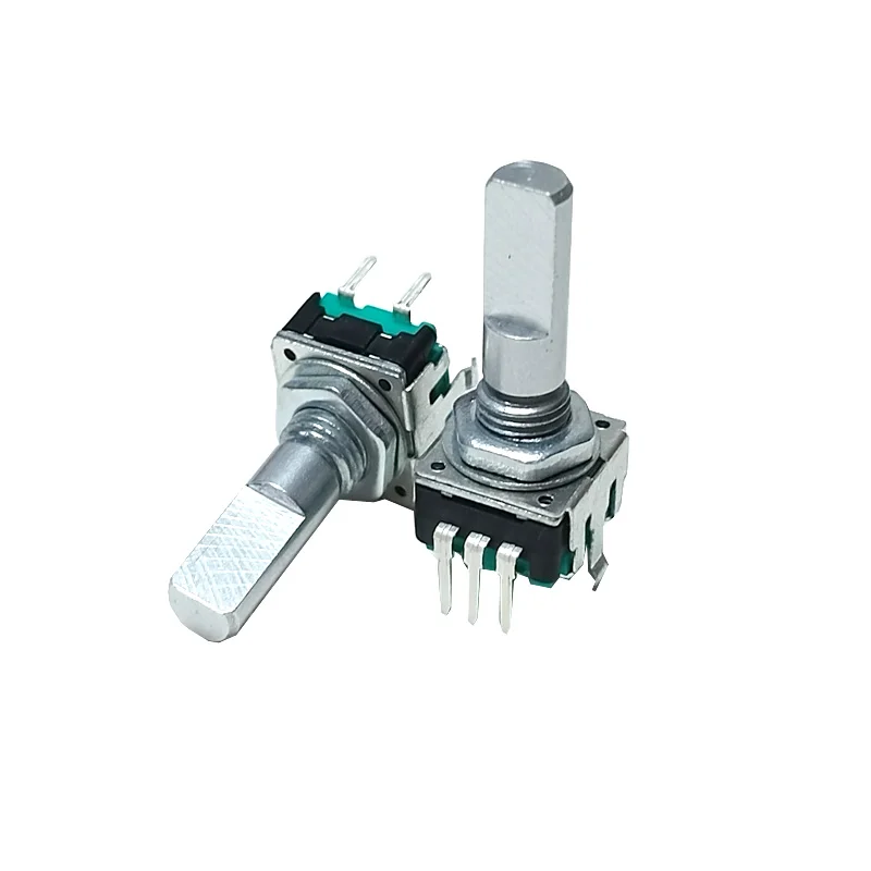 360 Degree EC12 Rotary Encodeer RE12 audio encoder Coding 5pin 24 position With Push Button Switch and teeth Handle 20mm 5pcs