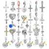 2024 New 925 Silver Jesus Cross The Holy Bible Pendant Charms Beads Fit DIY Original 3mm-5mm Bracelet By Women Gift 1