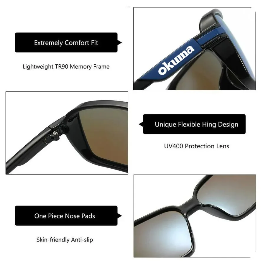 OKUMA 남성과 여성을 위한 새로운 패셔너블하고 멋진 편광 낚시꾼 선글라스, 운전, 사이클링 및 스포츠 고글